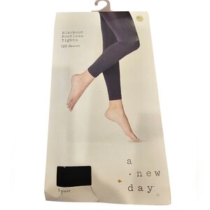 New A‎ New Day Medium/Large Black Footless Tights